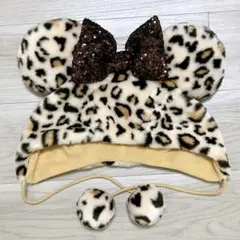 ディズニーランド ファンキャップ レオパード ヒョウ柄 ベージュ