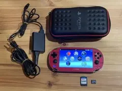 PSVitaPCH-1000レッド本体セット美品8GBメモリー＋MGSソフト付