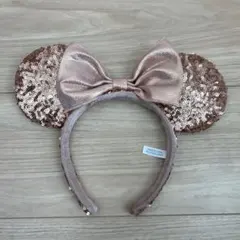 ディズニーミニー カチューシャ スパンコール シャンパンピンク