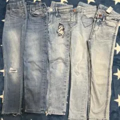 まとめ売り⭐️H&M ライトブルースキニー　ジーンズ 5点セット　116