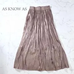 アズノーアズ シャイニー プリーツ ロングスカート ウエストゴム M 楽ちんのサムネイル