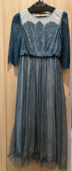 【美品】【送料込み】結婚式　パーティ　レース　ワンピース　ドレス