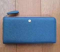 美品❤ペレボルサ　レザー 長財布くすみブルーのサムネイル