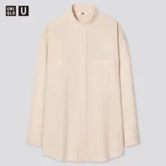 UNIQLO U/ユニクロ ワイドフィットスタンドカラーストライプシャツ