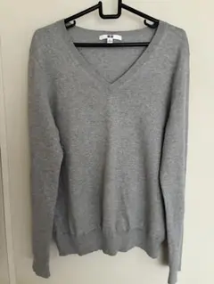 UNIQLO グレー Vネックカシミヤニット XL
