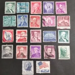 アメリカ切手 使用済み22種