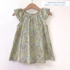 タルティーヌエショコラ　リバティ　ワンピース　М(80〜90)