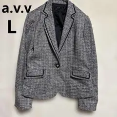 【アーヴェヴェ】テーラードジャケット黒 L フォーマル 入学式レーヨンのサムネイル