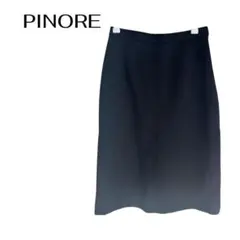 PINORE ウール膝丈フレアスカート　シンプル　オフィスビジネス
