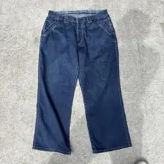 極太バギー】Y2K ヒゲ加工 デザインステッチ デニムパンツ ワイド W36