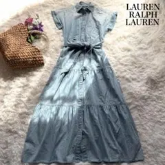 LAUREN デニムシャツワンピース 長袖 - メルカリ