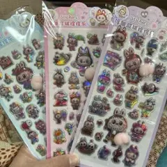 LABUBUホログラムLABUBUキャラクターシール3枚セット