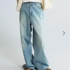 ワイドデニムパンツ ライトブルー JEANASISのサムネイル