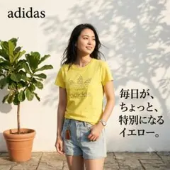 激レア adidas アディダス トレフォイル ビッグロゴ Tシャツ 黄 Lのサムネイル