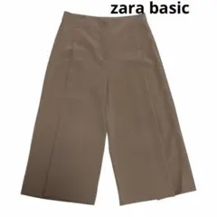 【美品】ZARA BASIC ザラベーシック　ブラウン ワイドパンツ M