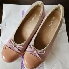 CLOSSH ピンク リボン付きシューズLL