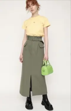 미사용 SLY ハイウエストベルトスカート HW FLAP POCKET SK