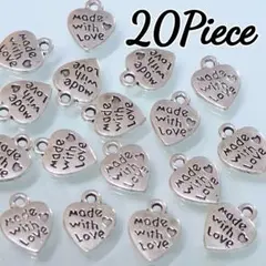 【20こ】made with love♡チャーム♡メタル♡シルバー♡英字ロゴ彫刻