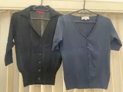 ボタン付きカーディガン2点セットのサムネイル