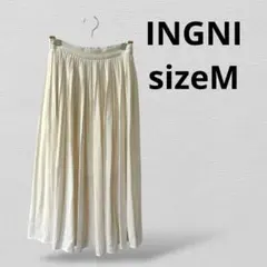 INGNIイング プリーツロングスカート　Mサイズ　アイボリー