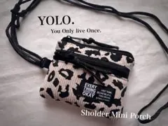 ヒョウ柄 コーデュロイ ショルダーミニポーチ