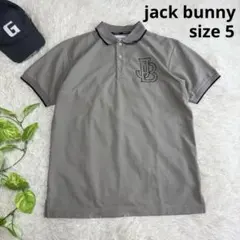 【ジャックバニー】極美品 ポロシャツ ビックロゴ カーキ 5サイズ メンズ