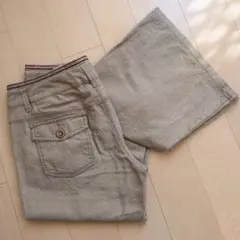 千趣会 ブーツカットパンツ リネン混 55% センターシーム 美脚フレア Y2Kのサムネイル
