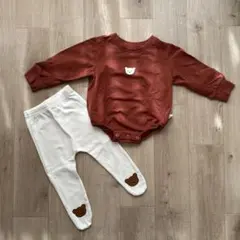 【送料込み】即納 くまロンパース&くまタイツセット