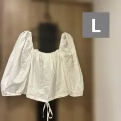 Dazy ホワイト バルーンスリーブ シャツ L