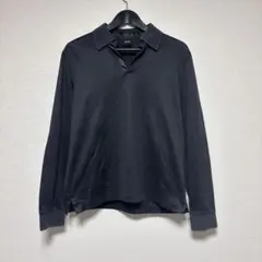美品　ヒューゴボス ポロシャツ 長袖 黒 HUGO BOSS カットソー 襟