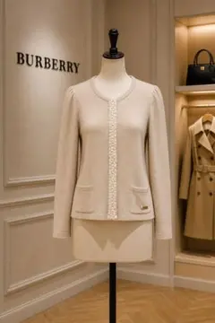 BURBERRY バーバリー ニット Vネック リボン サイドギャザー 38 | Mercari
