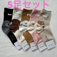 犬柄/靴下/ソックス/5足セット/MADE IN KOREA