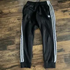 adidas ブラック ジョガーパンツ ストライプMサイズ