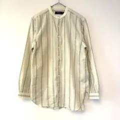 POLO Ralph Lauren 織柄　ストライプ　ノーカラー シャツ