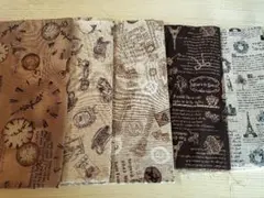 柄物プリント綿生地セット5枚セット