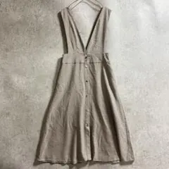 ZARA ザラ グレンチェック　ジャンパースカート M ブラウン　ワンピース