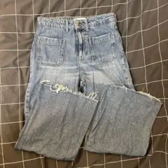 ZARA ダメージ加工 ライトブルーデニム