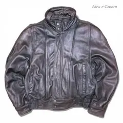 90s vintage 短丈 レザーブルゾン M ラムレザー グランパコア