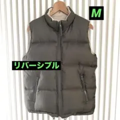 BROKEN HEART リバーシブルダウンベストオリーブグリーン フリース M