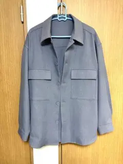 GU グレー カジュアルシャツジャケット L
