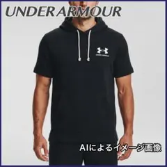 【ワンポイントロゴ】 UNDER ARMOUR 半袖パーカー 古着 メンズ S