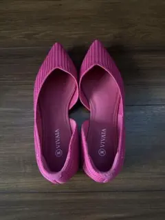 VIVAIA ポインテッドトゥ Vカットフラットシューズ 38(24cm前後)