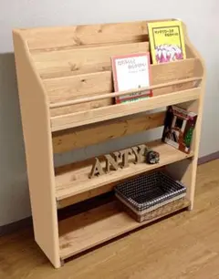 めっこ様専用　アンティーク風絵本棚（面出し3段+棚2段）幅87cm 完成品