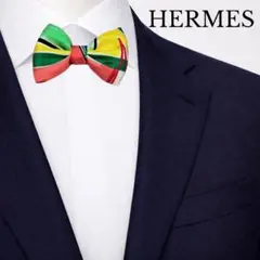 【未使用】HERMES エルメス　蝶ネクタイ　パピヨン　箱付き　マルチカラー