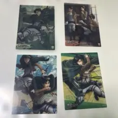 進撃の巨人　クリアカード　リヴァイ　4枚セット