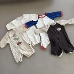 ロンパースセット恐竜　くま　プリント カラーブロック