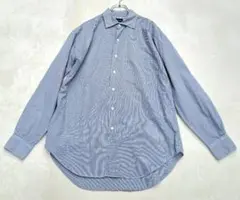 BEAMS ビームス　綿100%長袖シャツ　青と白のチェック柄　L　メンズ