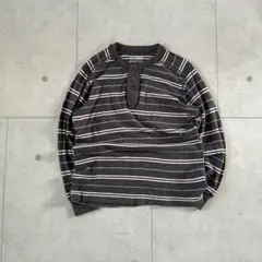 激レア　old uniqlo ヘンリーネック　ボーダー　カットソー　 y2k