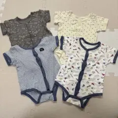 男の子 ベビー肌着 半袖ロンパース4枚セット