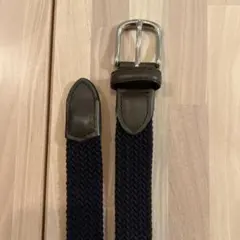 ネイビー編み込みベルト シルバーバックル